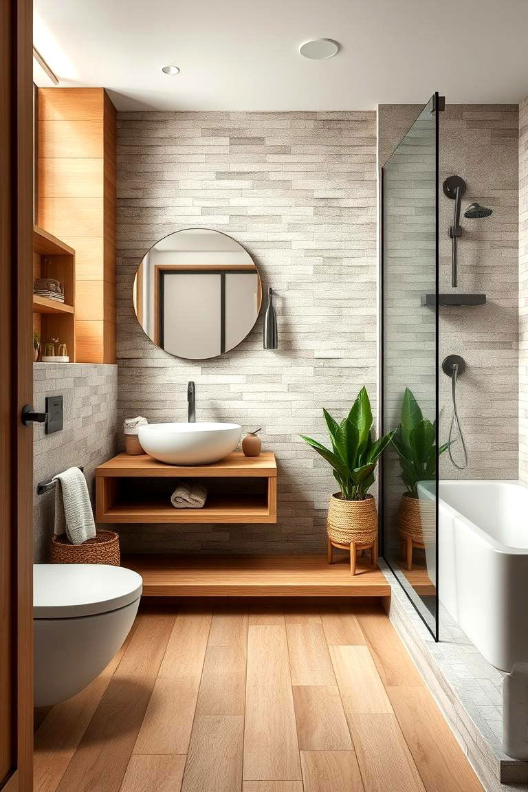 Sustainable Material Selections - 24 Large Bathroom Ideas