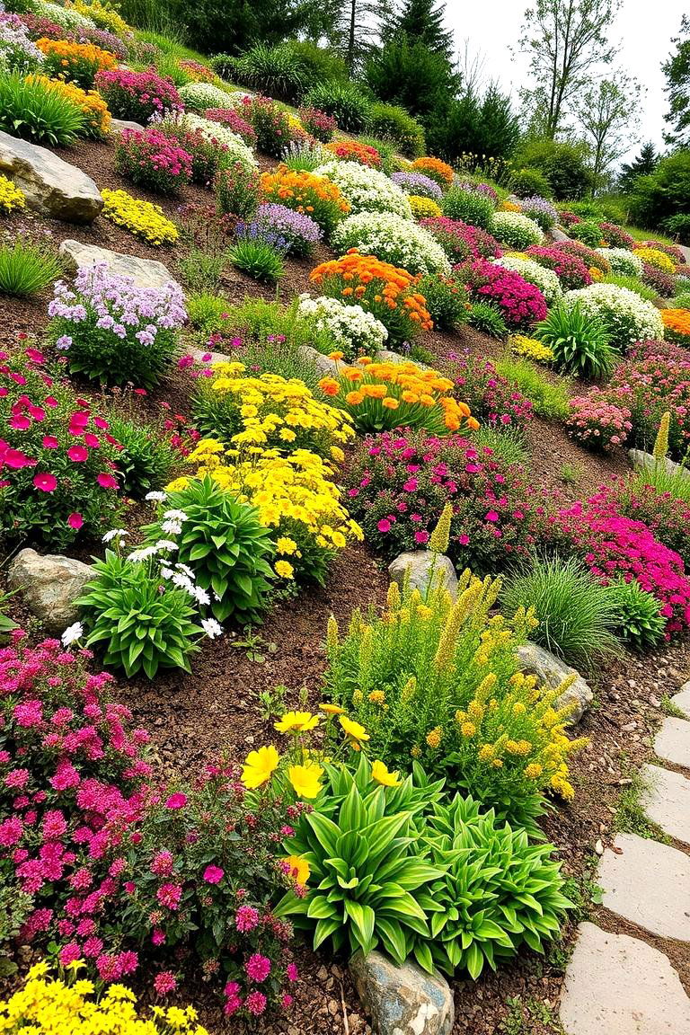Sustainable Perennial Border - 24 Sloped Garden Ideas