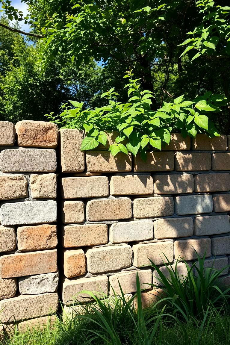 Sustainable Recycled Material Cinder Block Fence - 24 Cinder Block Fence Ideas