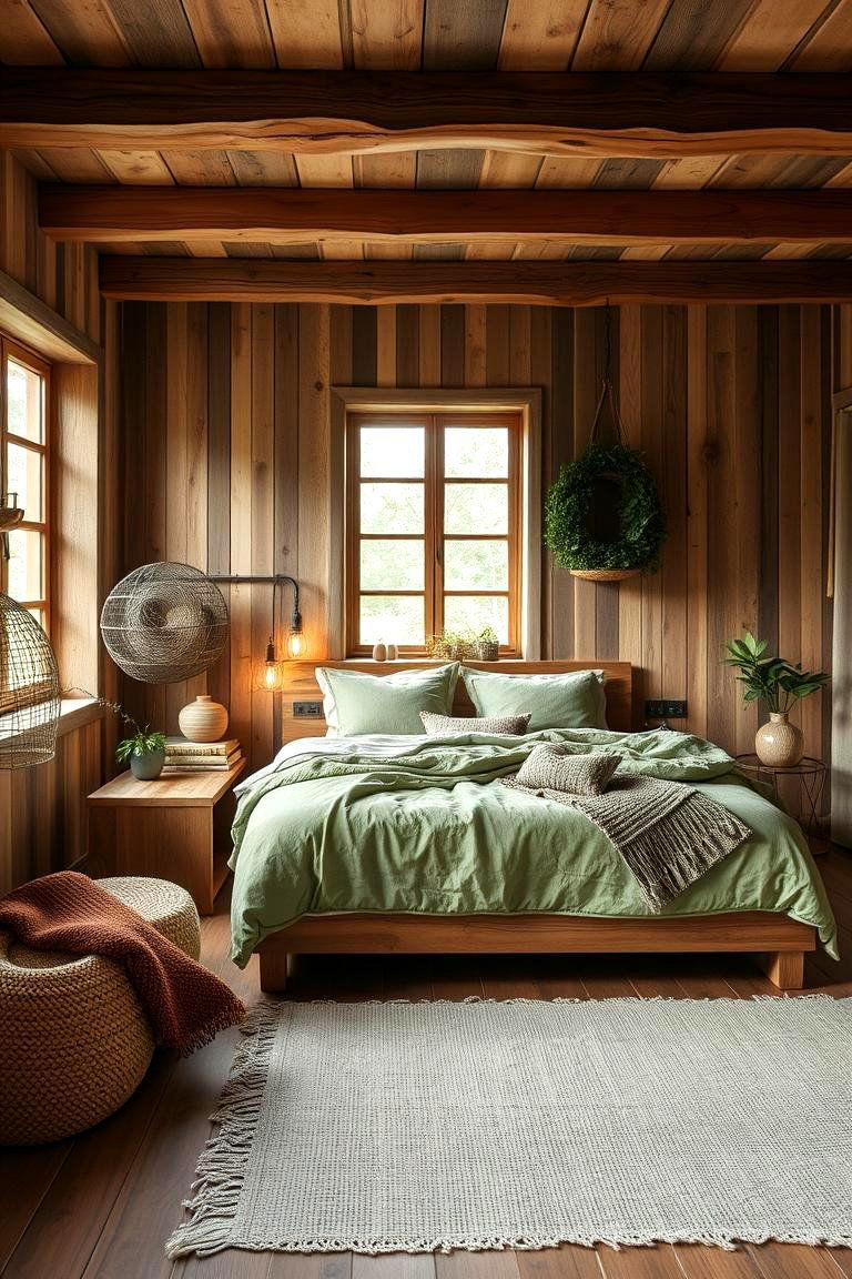 Sustainable Rustic Modernity - 24 Green and Brown Bedroom Ideas
