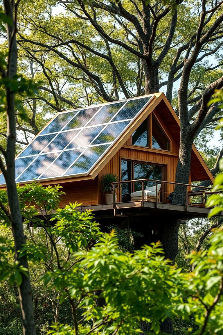 Sustainable Solar Powered Tree House - 24 Tree House Ideas