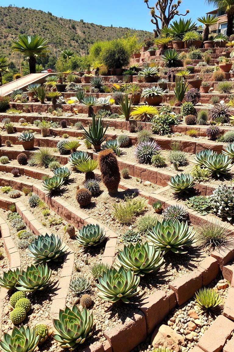Sustainable Succulent Displays - 24 Hillside Terraced Garden Ideas