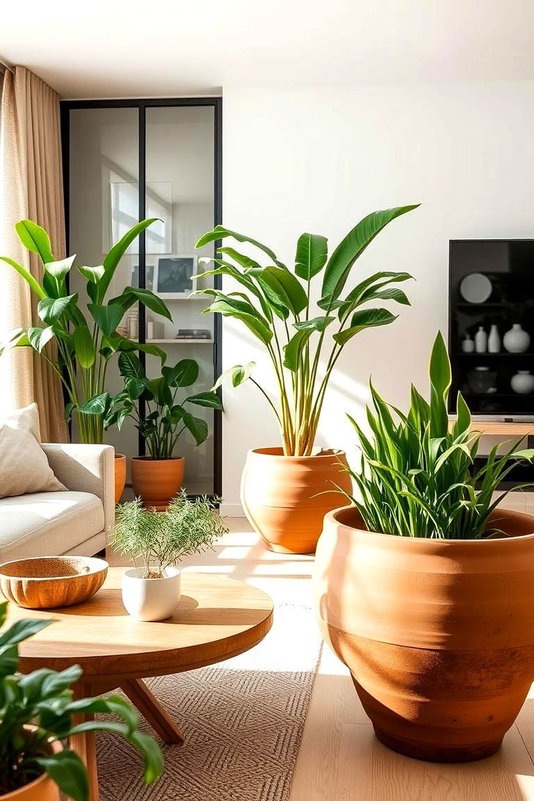 Sustainable Terracotta Planters - 24 terracotta living room ideas