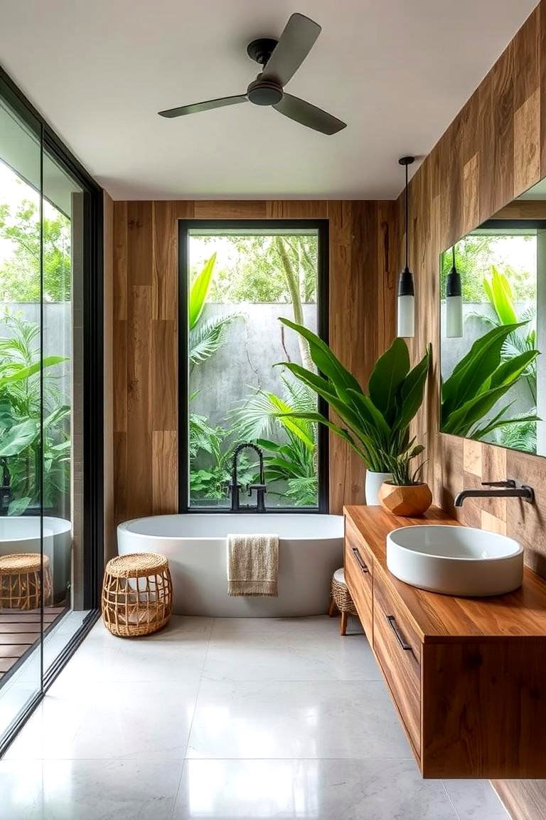 Sustainable Tropical Retreat - 24 Tropical Bathroom Ideas