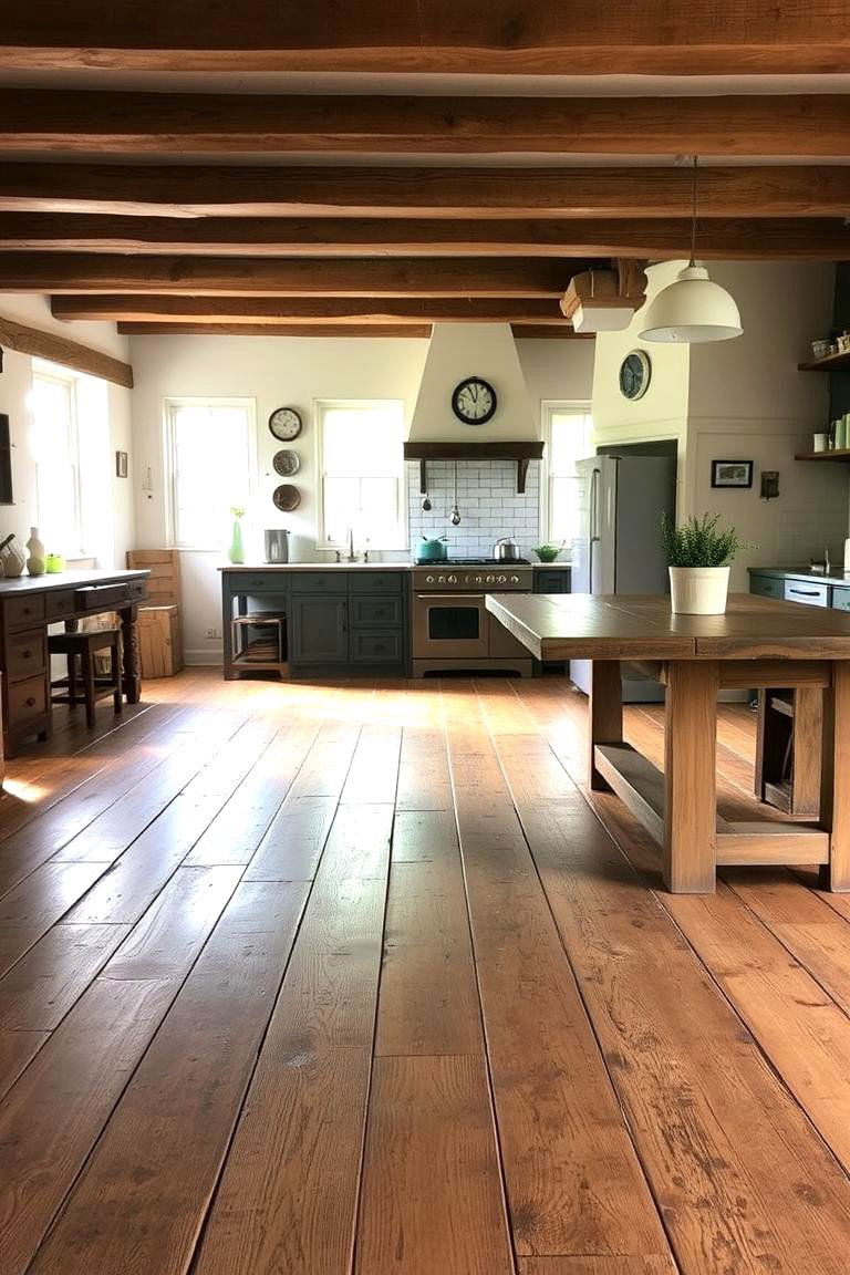 Sustainable and Characterful Reclaimed Wood - 24 Kitchen Flooring Ideas