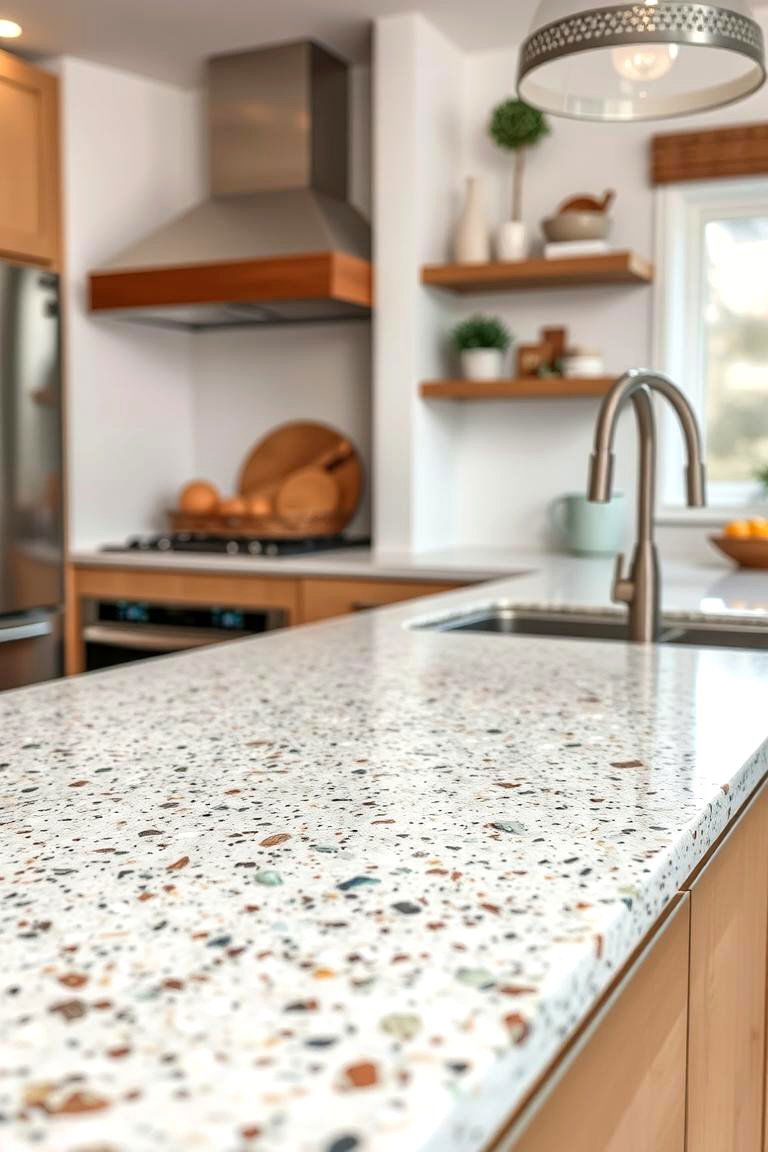Sustainable and Recyclable Choice - 24 Terrazzo Kitchen Countertops
