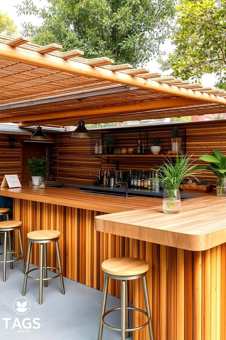 Sustainable and Unique Treated Bamboo - 24 Outdoor Countertop Ideas