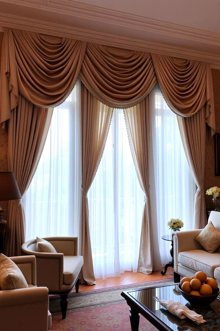 Swag Curtains for a Romantic Touch - 24 Living Room Curtain Ideas