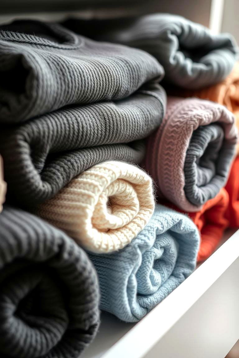 Sweater Rolling Technique - 24 sweater storage ideas