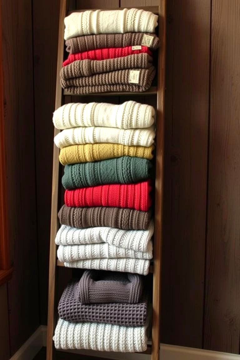 Sweater Storage Ladder - 24 sweater storage ideas