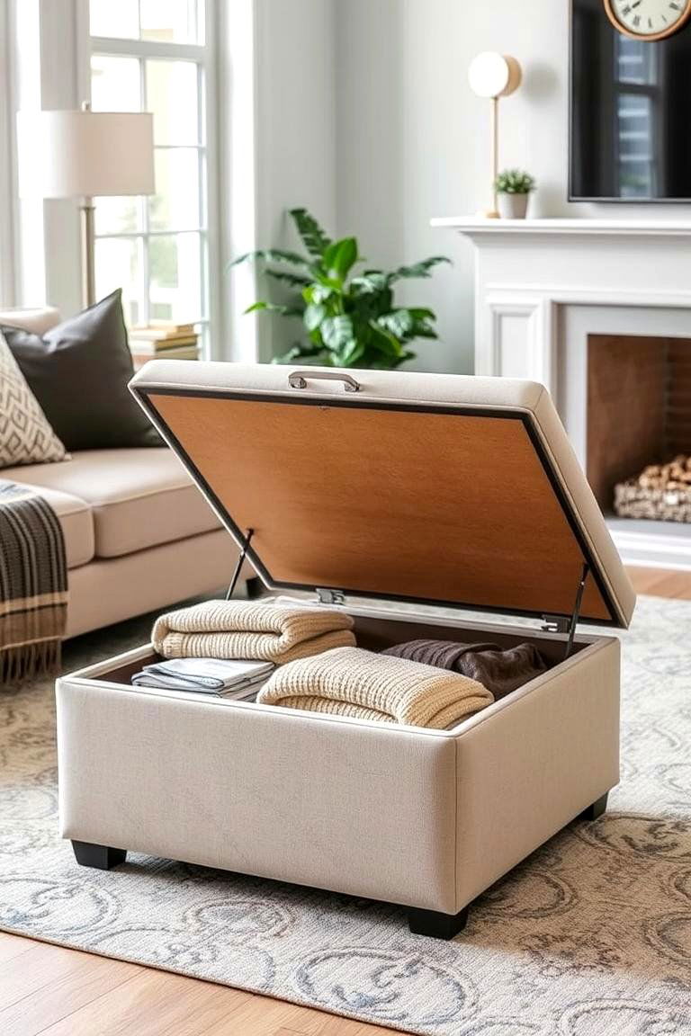Sweater Storage Ottoman - 24 sweater storage ideas