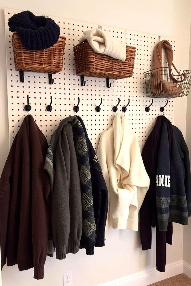 Sweater Storage Pegboard - 24 sweater storage ideas