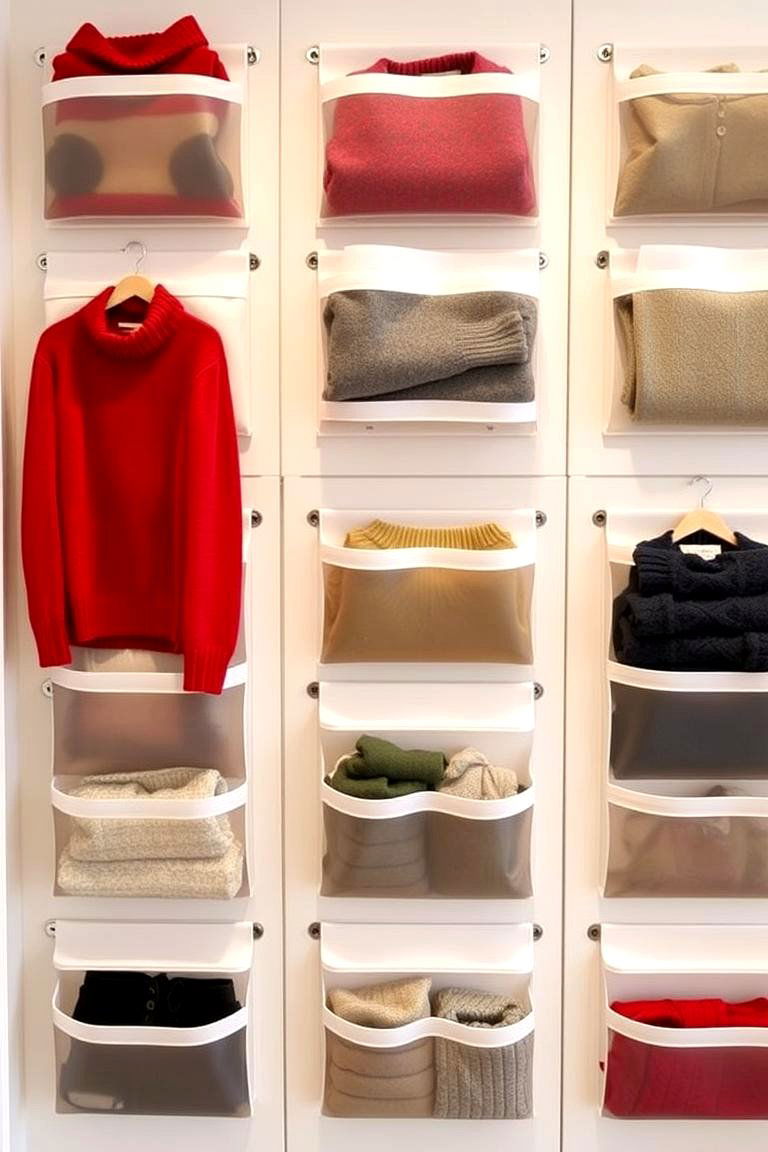 Sweater Storage Wall Pockets - 24 sweater storage ideas