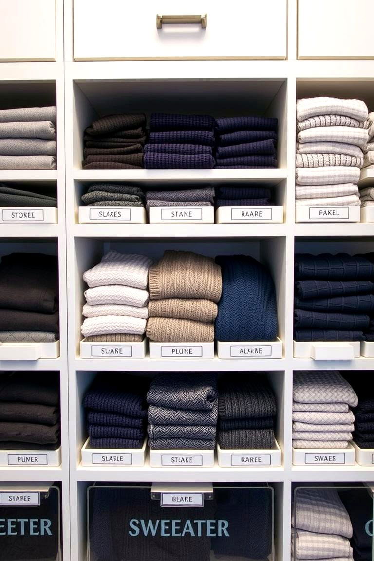 Sweater Storage with Labelled Compartments - 24 sweater storage ideas