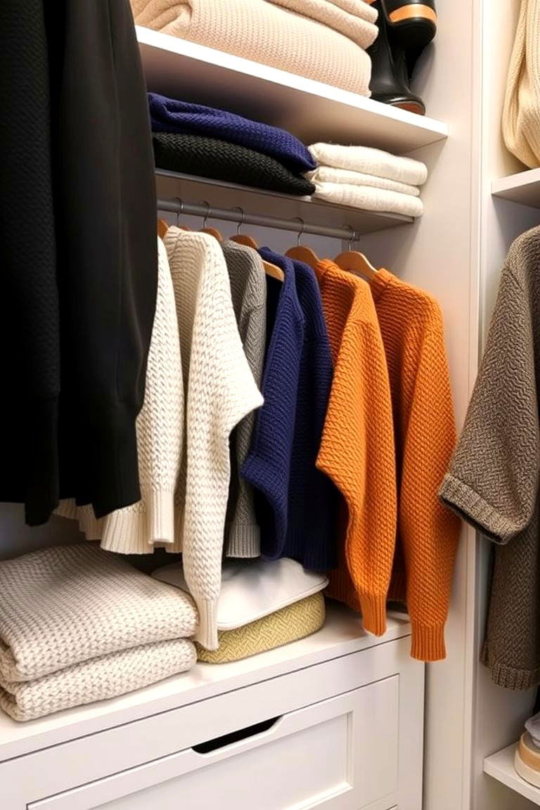 Sweater Wardrobe Shelf - 24 sweater storage ideas