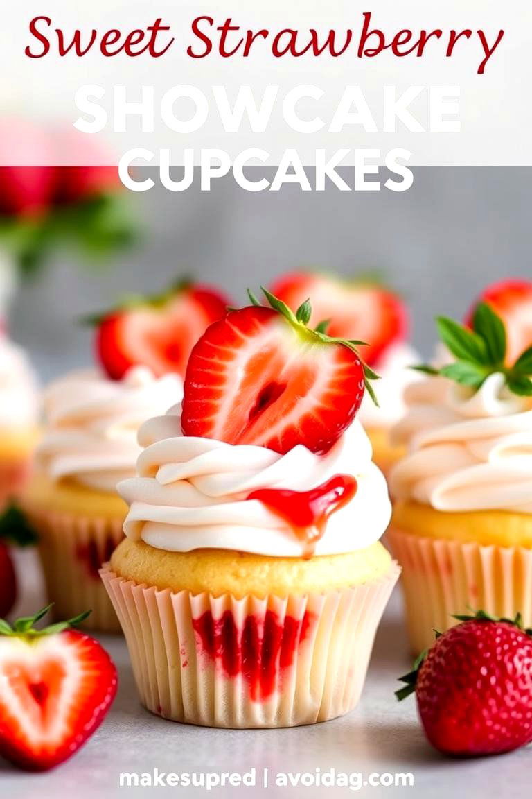 Sweet Strawberry Shortcake Surprise - 24 Wedding Cupcake Ideas