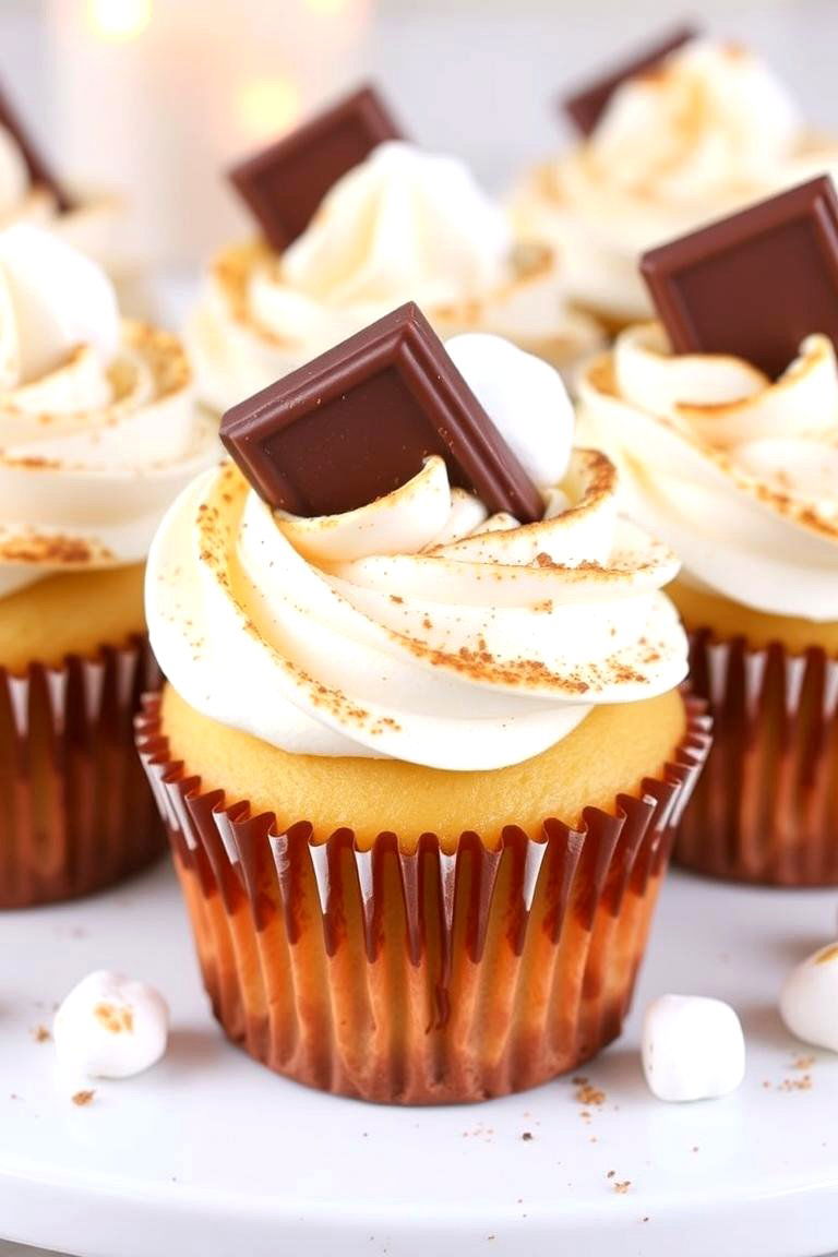 Sweet Toasted Marshmallow Delight - 24 Wedding Cupcake Ideas