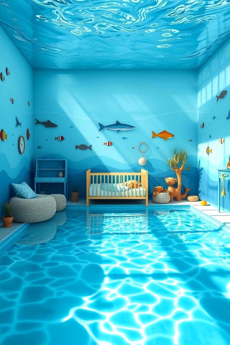 Swimming Pool Splash Nursery - 24 Sports Nursery Ideas
