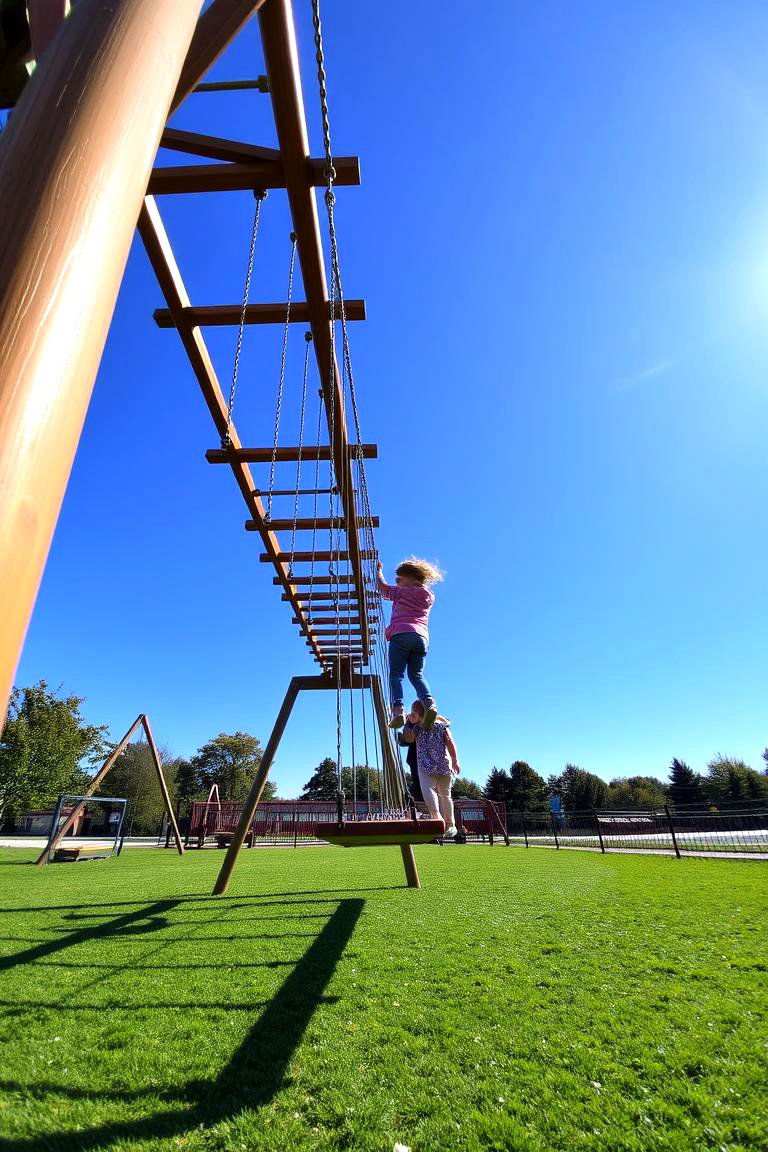 Swing Bridge - 24 Backyard Playground Ideas