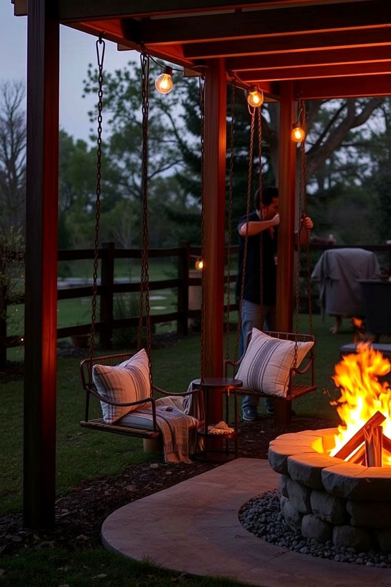 Swing Seats - 24 Fire Pit Seating Ideas