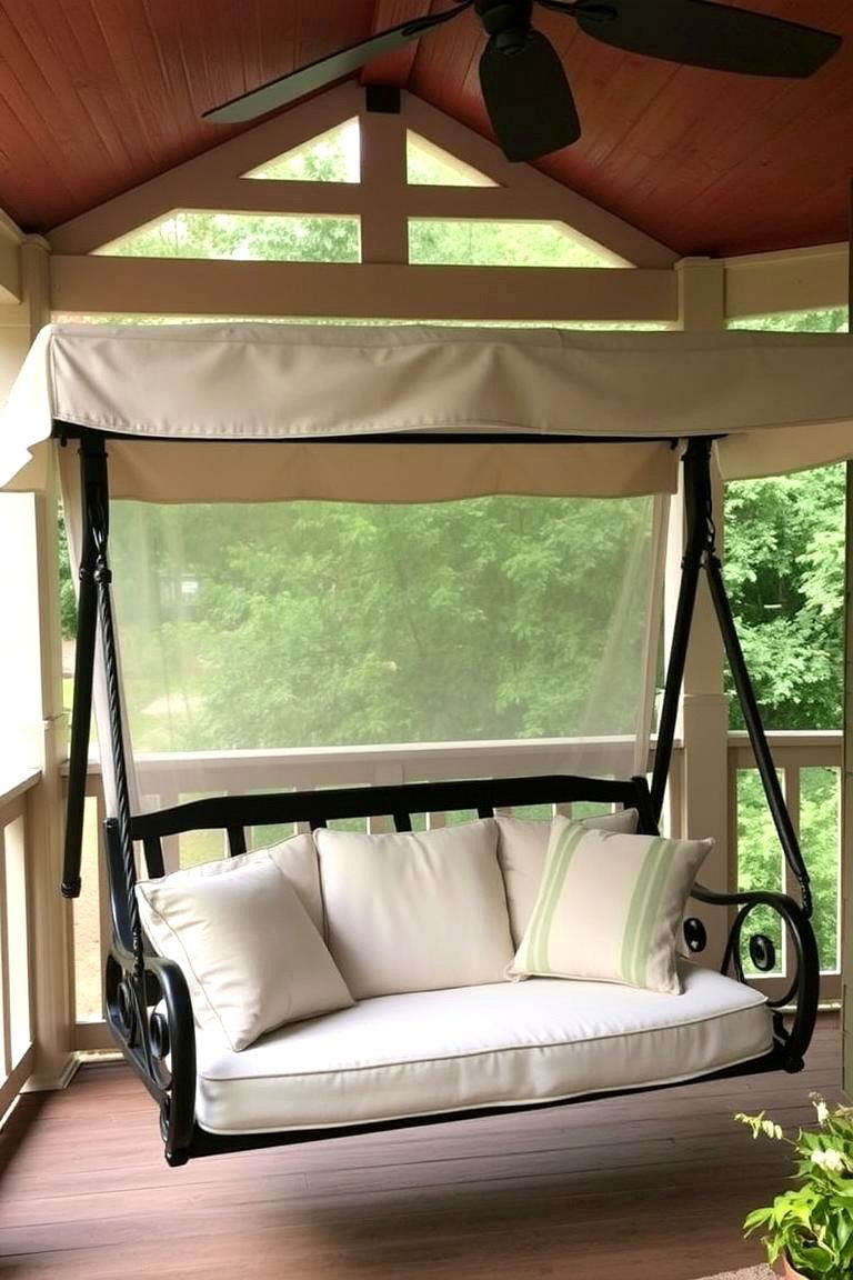 Swing with Tented Roof - 24 Front Porch Swing Ideas