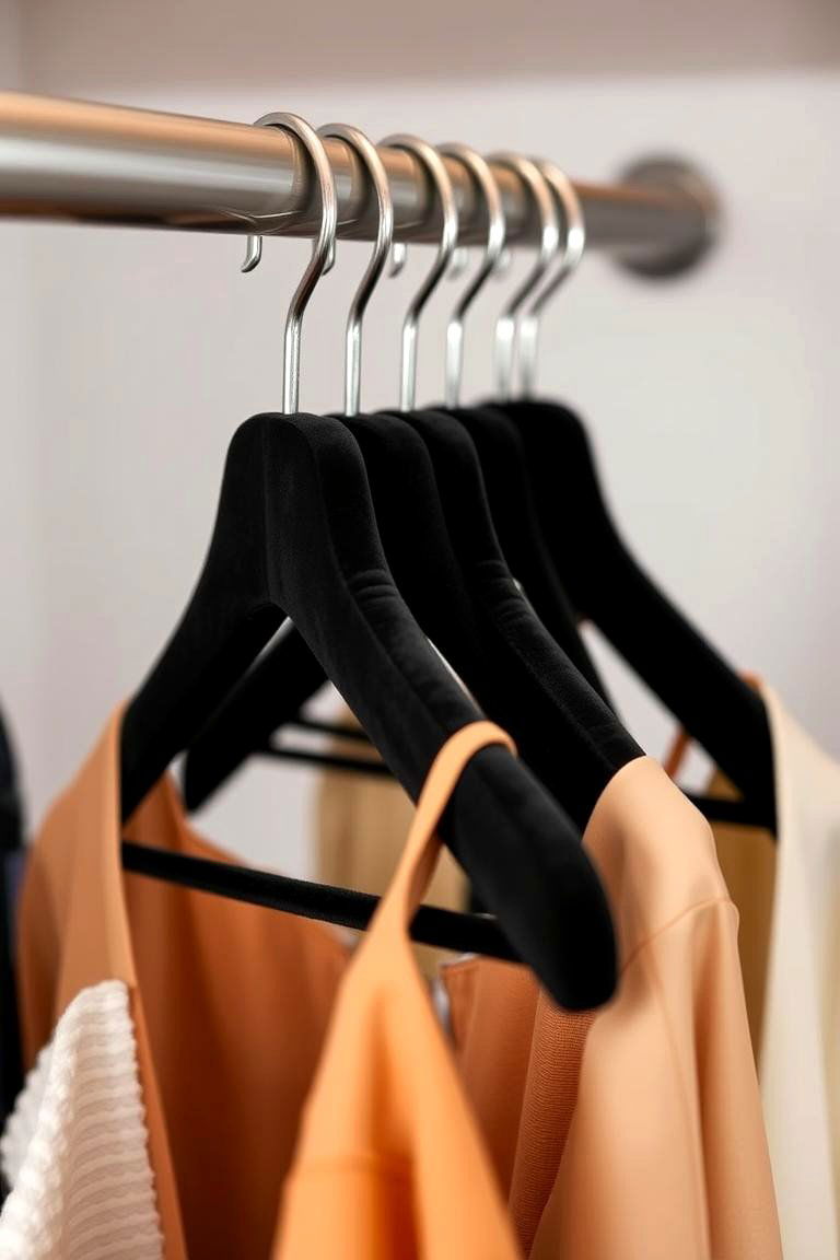 Switch to Slim Space Saving Hangers - 24 Small Closet Storage Ideas