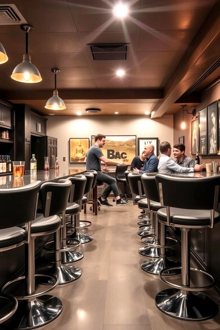 Swivel Bar Stools for Dynamic Vibes - 24 Man Cave Seating Ideas