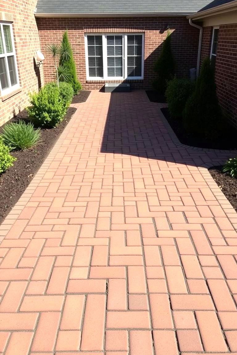 Symmetrical Brick Layout Patio - 24 Brick Patio Ideas