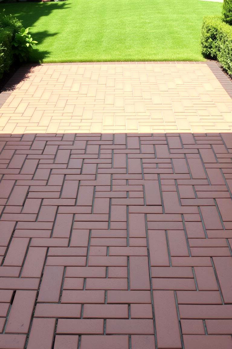 Symmetrical Precision Herringbone Design - 24 herringbone brick patio designs