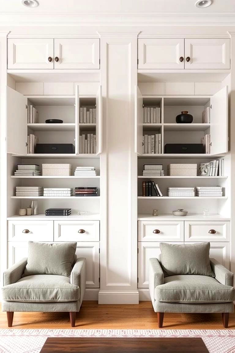 Symmetrical Storage Solutions - 24 Symmetrical Living Room Ideas