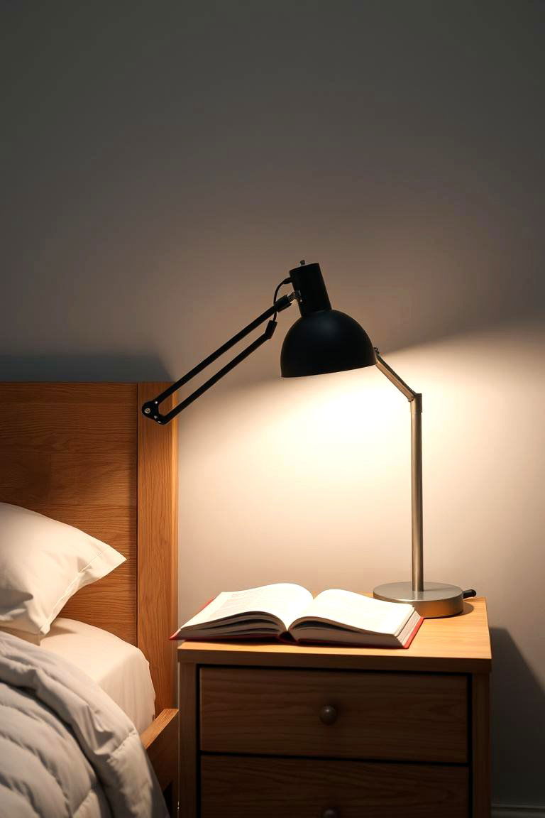 Table Lamps with Adjustable Arms - 24 Bedroom Lighting Ideas