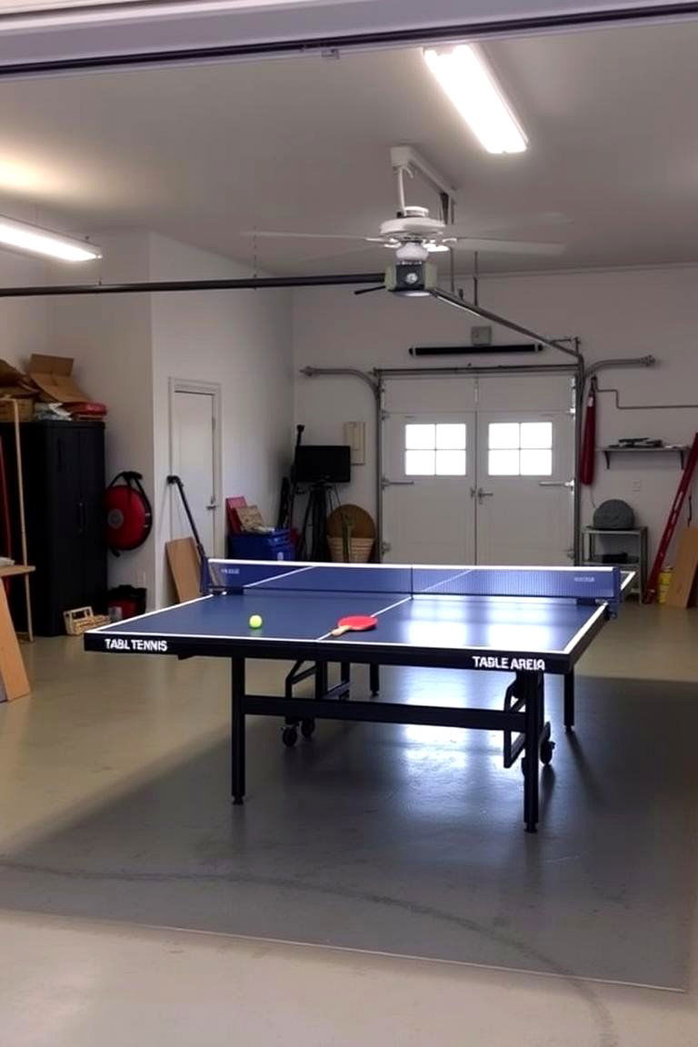 Table Tennis Arena - 24 Garage Game Room Ideas