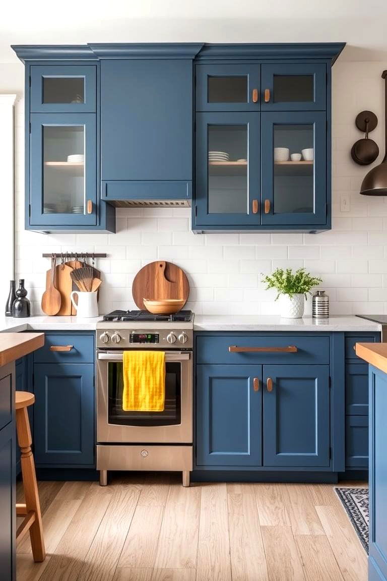 Tailored Designs for Unique Farmhouse Style - 24 blue farmhouse kitchen cabinets