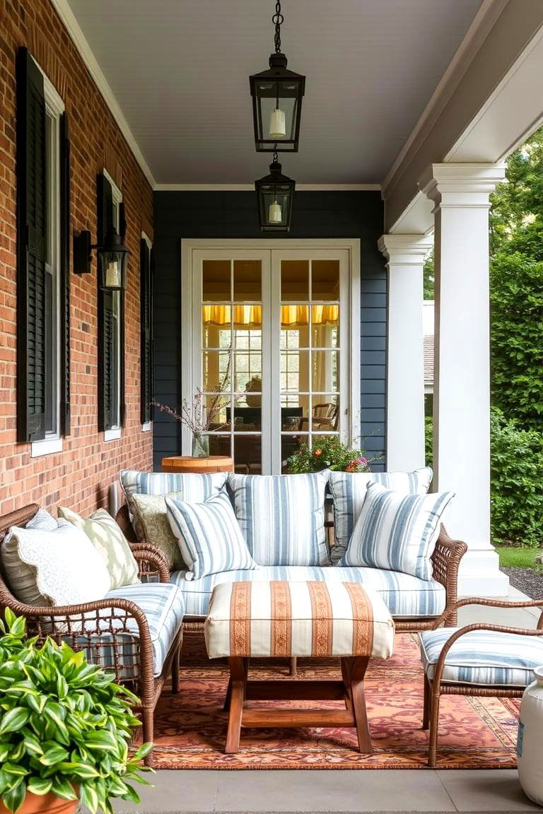 Tailored Textures and Patterns - 24 Small Porch Ideas