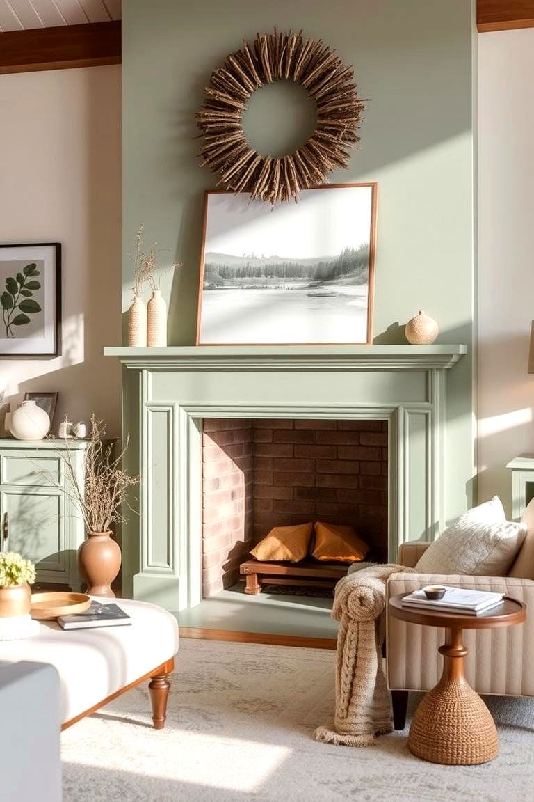 Take a Serene Sage Green Ambiance Approach - 24 Sage Green Fireplace Ideas