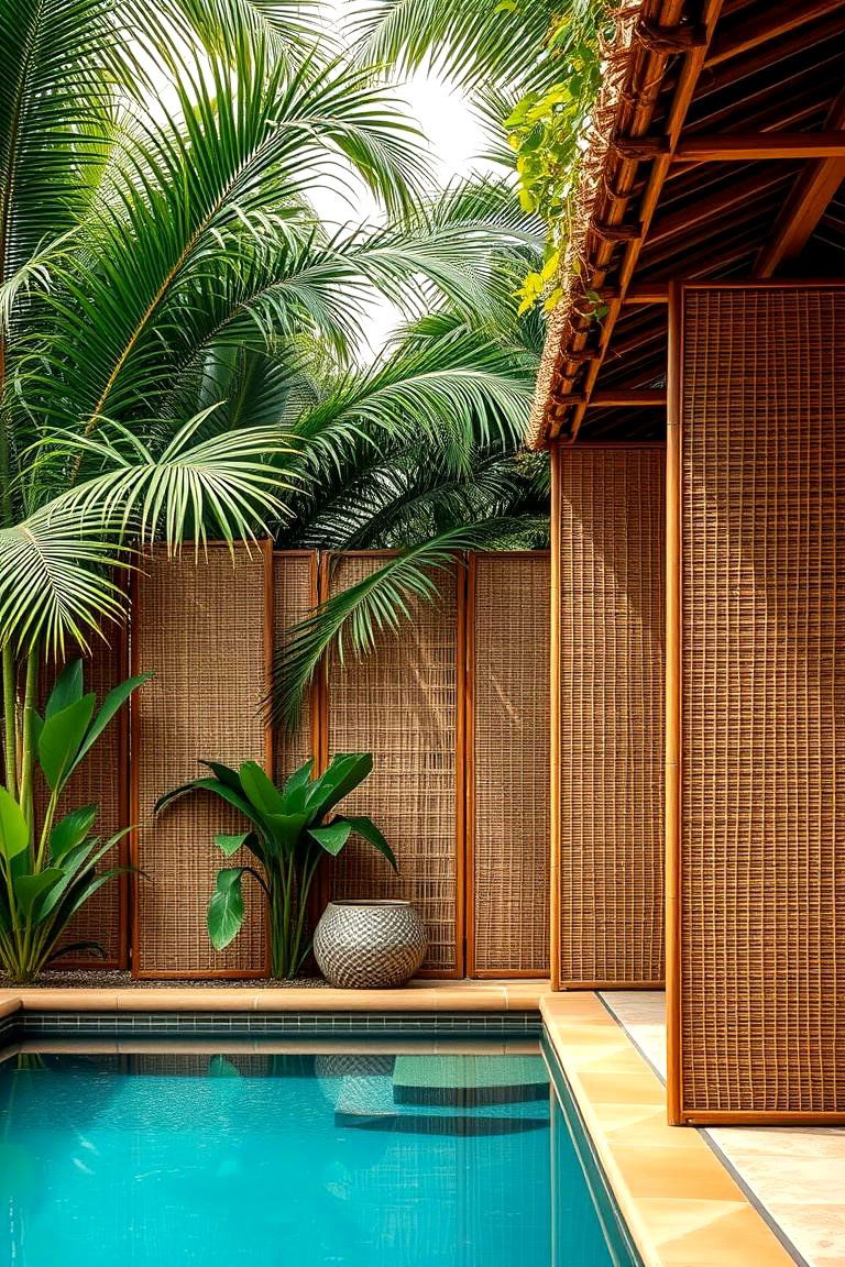 Tall Bamboo Screens - 24 Pool Privacy Ideas