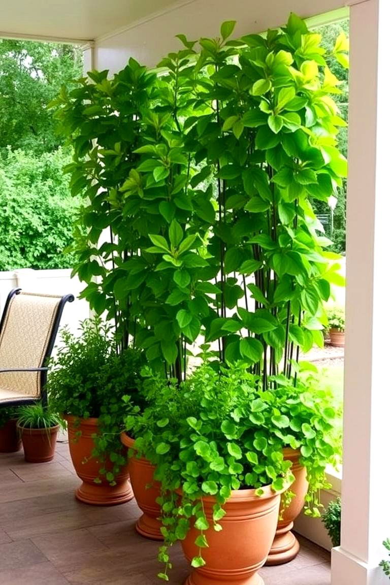 Tall Plant Containers for a Soft Border - 24 Patio Privacy Ideas