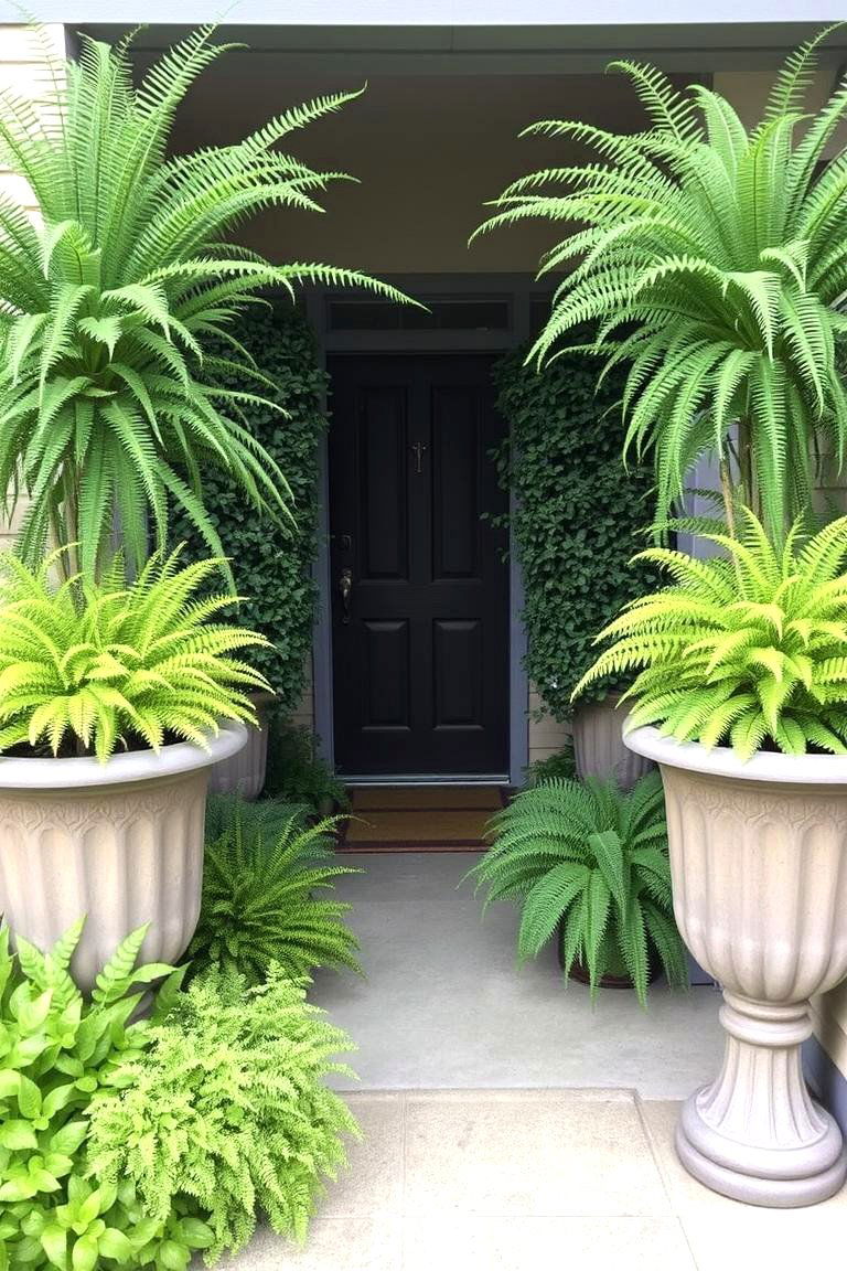 Tall Planters and Greenery - 24 Front Door Privacy Ideas