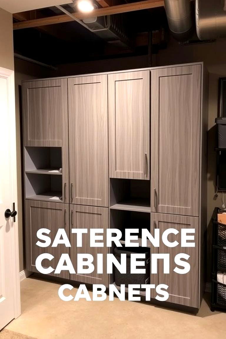 Tall Storage Cabinets for Efficient Organization - 24 Basement Furniture Ideas