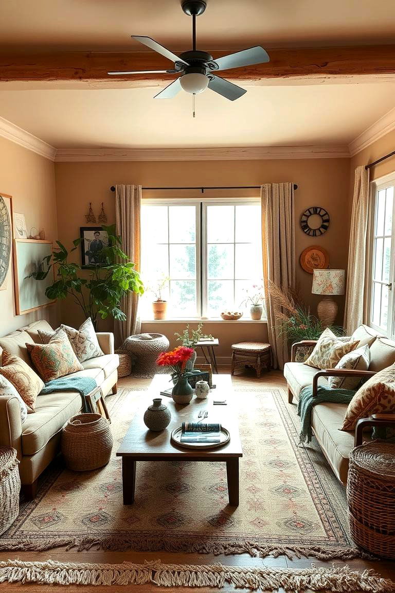Tan Bohemian Style - 24 Tan Living Room Ideas