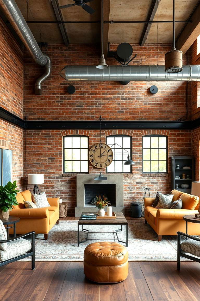 Tan Industrial Chic - 24 Tan Living Room Ideas