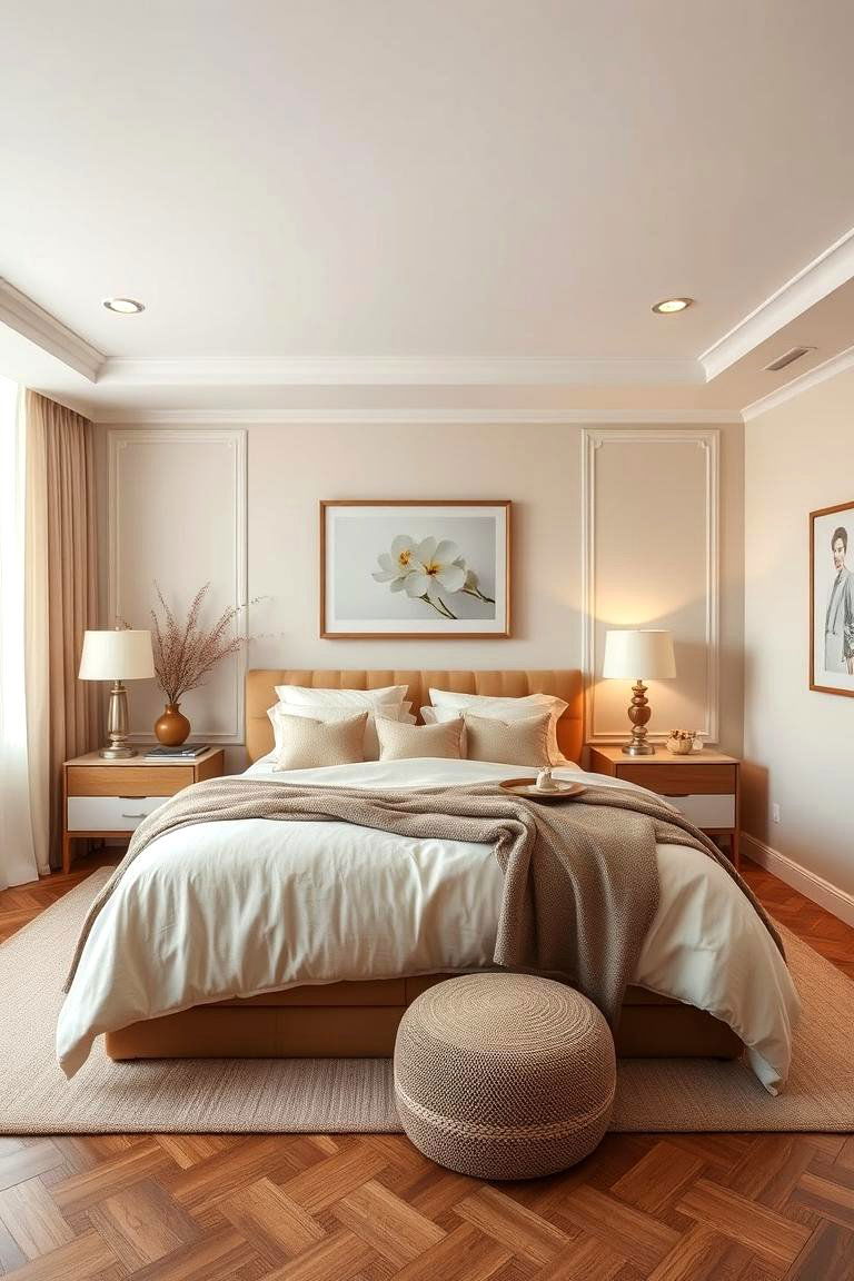 Tan and Cream Harmony - 24 Tan Bedroom Ideas