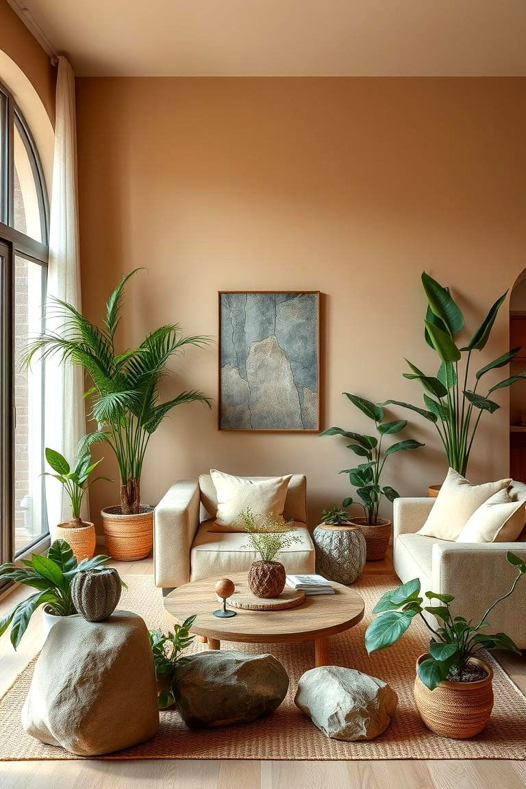 Tan and Natural Elements - 24 Tan Living Room Ideas
