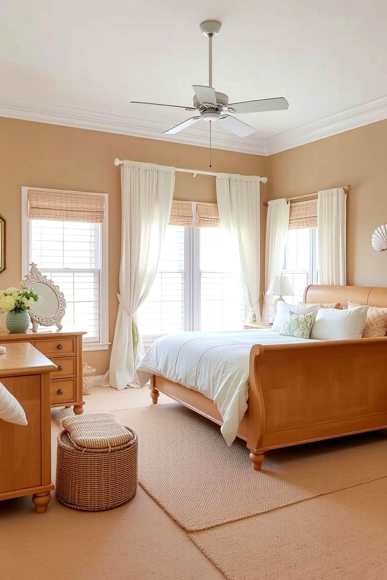 Tan and White with Coastal Inspired Decor - 24 Neutral Bedroom Ideas