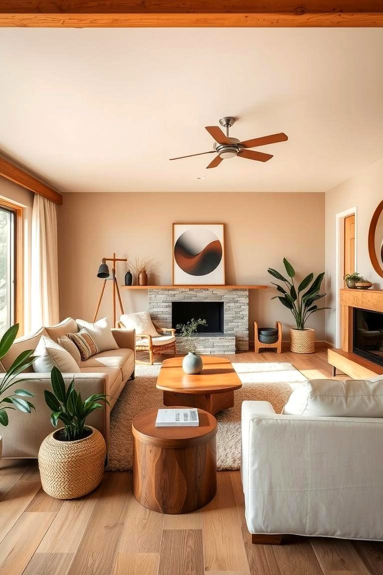 Tan and Wood Warmth - 24 Tan Living Room Ideas