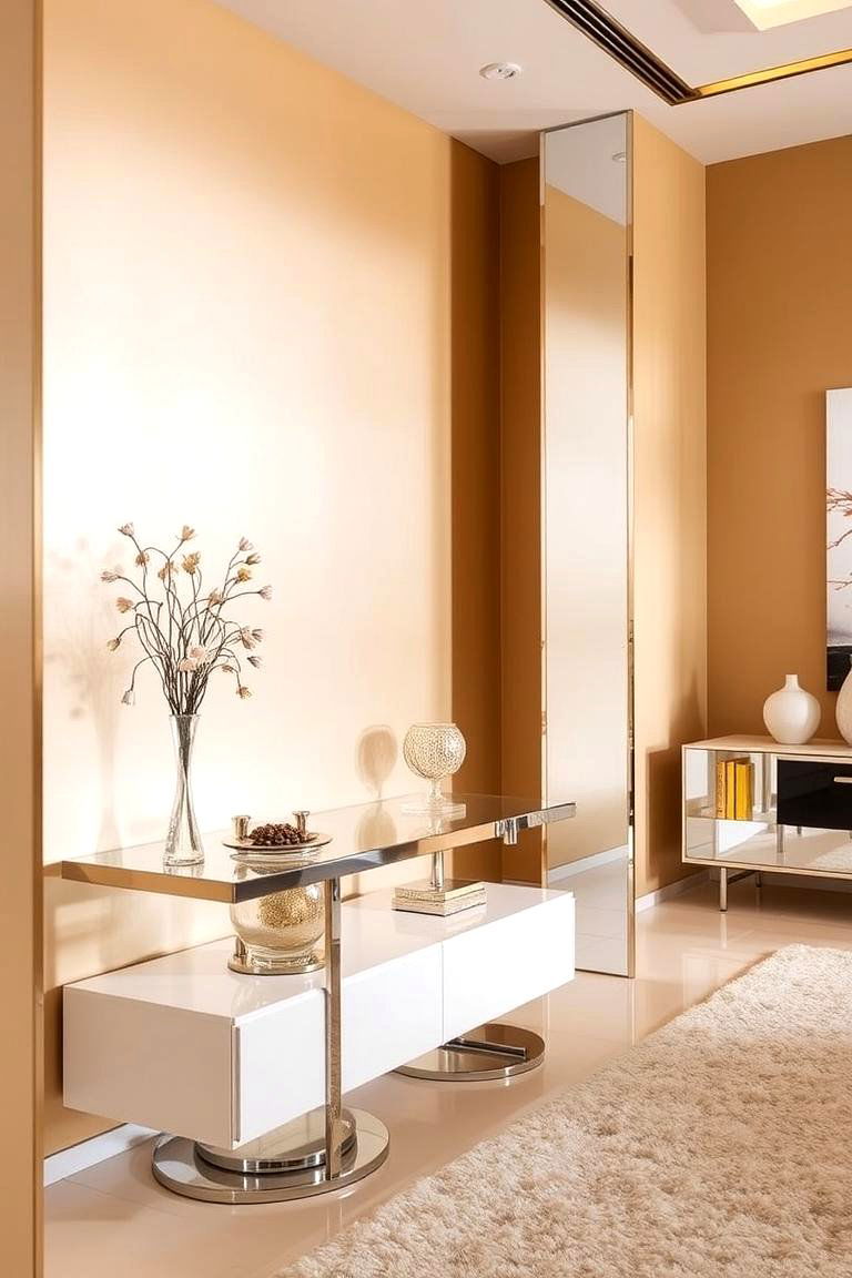 Tan with Metallic Touches - 24 Tan Living Room Ideas