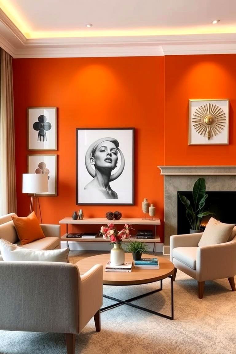 Tangerine Dream - 24 Orange Accent Wall Ideas