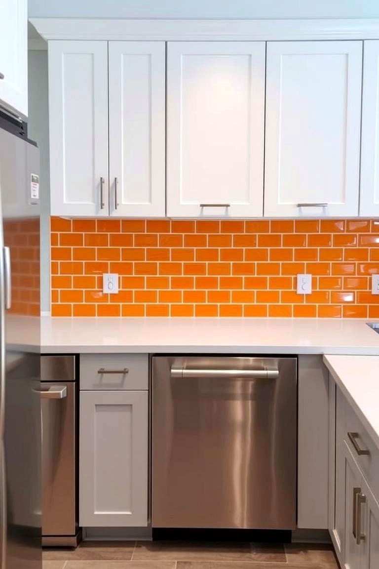 Tangerine Orange Kitchen Backsplash - 24 Orange Room Ideas