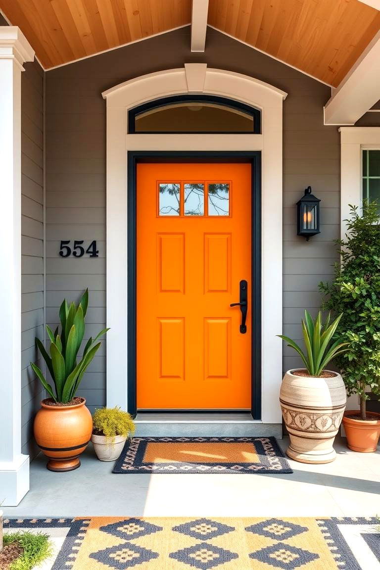 Tangerine - 24 Mid Century Front Door Colors