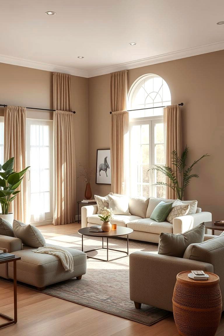 Taupe Ambiance with Relaxing Details - 24 Taupe Living Room Ideas